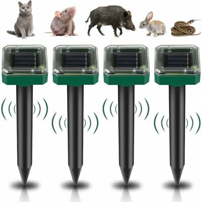 Gotrays - Solar Ultrasonic Mole Repeller, 4 Pcs Solar Ultrasonic Repeller, Solar Mole Repeller, Ultrasonic Snake Repeller, IP65 Waterproof Mouse Gotrays - Solar Ultrasonic Mole Repeller, 4 Pcs Solar Ultrasonic Repeller, Solar Mole Repeller, Ultrasonic Snake Repeller, IP65 Waterproof Mouse