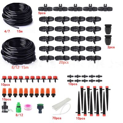 COOCHEER Drip Irrigation Double Hose Mixed Set Gardening Home Balcony Pond Watering Flowers DIY Irrigation/Double Pipe, 15m+15m, Orange Mist, Little Red COOCHEER Drip Irrigation Double Hose Mixed Set Gardening Home Balcony Pond Watering Flowers DIY Irrigation/Double Pipe, 15m+15m, Orange Mist, Little Red