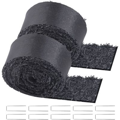 VEVOR Rubber Mulch for Landscaping, 2 Rolls Recycled Rubber Mulch Mat 120 x 4.5 in, Permanent Rubber Pathway, Natural-Looking Black Mulch Garden VEVOR Rubber Mulch for Landscaping, 2 Rolls Recycled Rubber Mulch Mat 120 x 4.5 in, Permanent Rubber Pathway, Natural-Looking Black Mulch Garden
