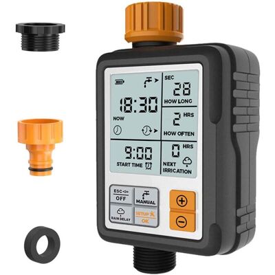 TINOR Water Timer - Programmable Garden Faucet - Digital Automatic Faucet Timer - Sprinkler Irrigation Watering System Controller TINOR Water Timer - Programmable Garden Faucet - Digital Automatic Faucet Timer - Sprinkler Irrigation Watering System Controller