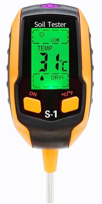 Ymyny - 4-in-1 Soil ph Meter, Digital Soil Moisture Meter, Plant Thermometer, Humidity Meter for Potted Plants, Garden Lawn