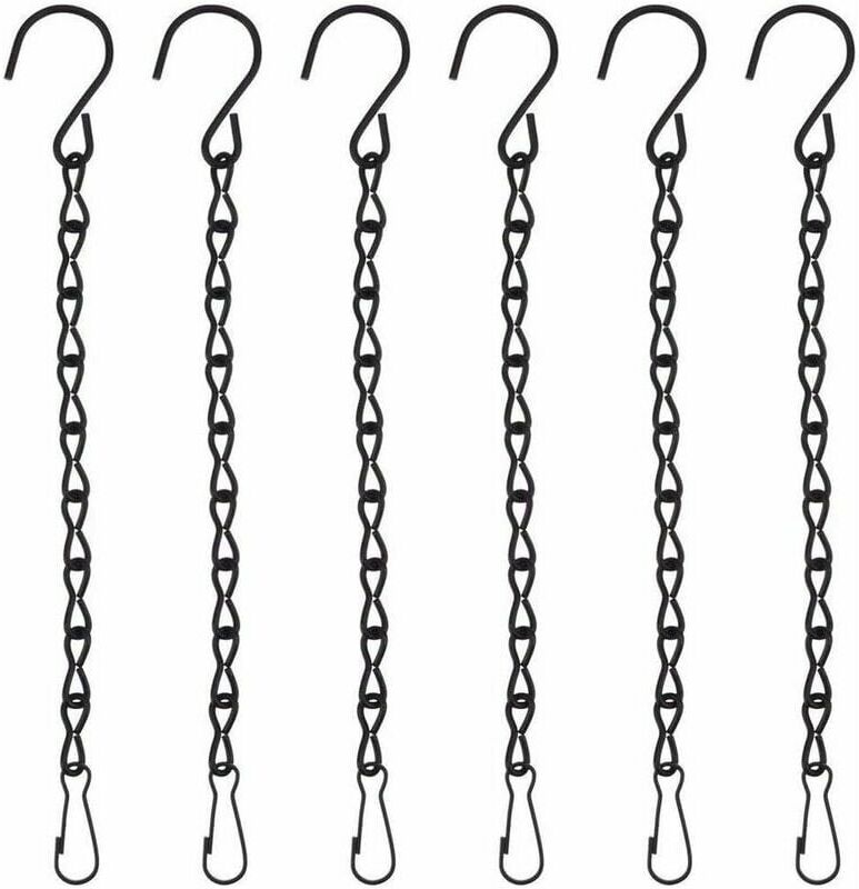 HOOPZI 6pcs Hanging Chain, Metal Hanging Chain Plant Basket Flowerpot, Indoor Or Outdoor Plant Holder Hanging Plant Macrame Hanger Garden Decoration (Black)