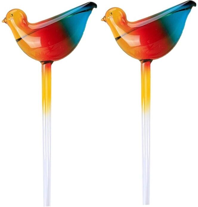 TLILY Bird Shape Plant Self Watering Globes, Glass Water Bulbs Automatic Planter Insert for Indoor Plants
