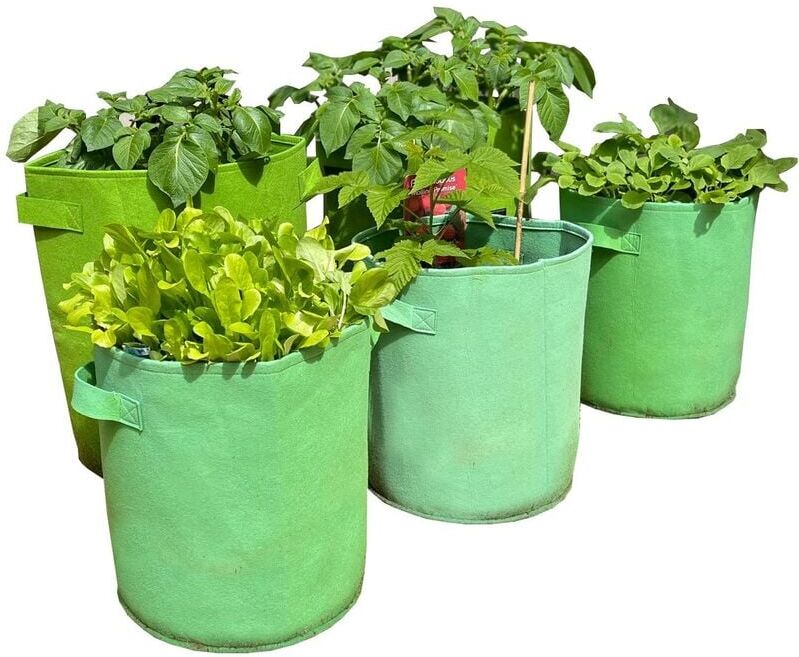 SELECTIONS Potato & Vegetable Planter Grow Bags (Set of 5) Non - Woven Aeration Fabric Pots