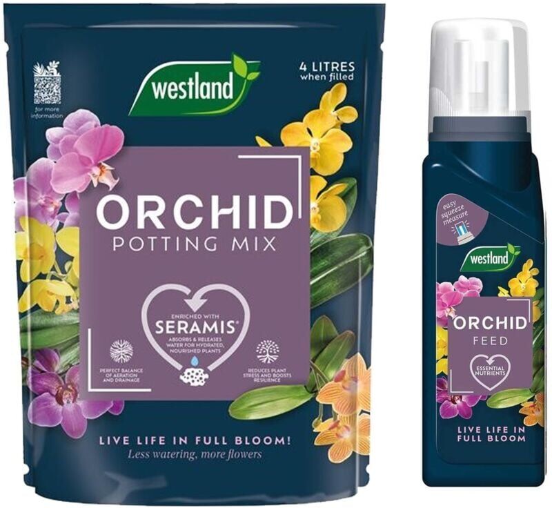 Westland - Orchid Potting Mix Compost Indoor Plant 4 Litres & Feed Concentrate