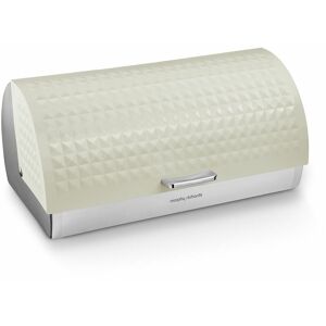 Morphy - Richards 978052 Dimensions Roll Top Bread Bin, Ventilated Design, Non-Slip Feet, Ivory Cream and Stainless Steel