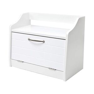 Elegant Brands - Minack Bread Bin // White Wooden Freestanding Worktop Storage with Shelf