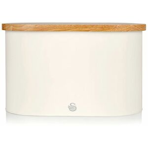 Nordic Bread Bin with Wooden Lid - Swan