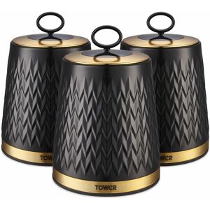 Tower - T826091BLK - Empire Set of 3 Canisters