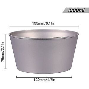 Woosien - 1000ml Tium Salad Bowl Fruit Vetable Food Stora Container Ing Pot For Home Outdoor Cam Hi Picnic