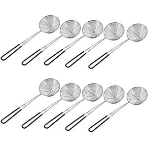 WOOSIEN 10pcs Hot Pot Strainer Scoops, Stainless Steel Hot Pot Strainer Spoons, Mesh Skimmer Spoon Strainer