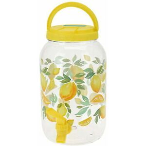 VISS 3.75L Fruit Drink Dispenser Tap Lid Beverage Cocktail Juice Jar Lemon Orange