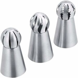 TINOR 3pcs Pastry Nozzles, Piping Bag 304 Stainless Steel Decorating Accessories - Cake Decorating for Pie, Biscuit, Pastry, Candy, Cake, Cupcakes and