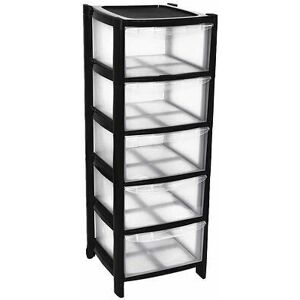 VISS 5 drawer plastic storage tower - 4 colours - strong - home - school