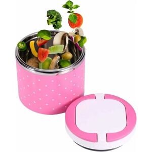 Alwaysh - 600ml Pink Insulated Lunch Box 1 Layer Thermos Insulated Box Stainless Steel Insulated Hot Food Storage Container