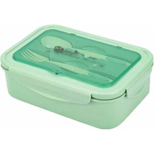 Langray - Bento Box, Lunch Box, Airtight Lunch Box, 3 Compartments, with Spoon and Fork, Safety Leakproof Boxes, Health and Environmental Protection