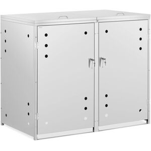 ULSONIX Bin Storage Box, Rubbish Bin Box Bin Cover Stainless Steel 2 x 240 l Lock