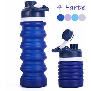 LANGRAY Collapsible Water Bottle, Silicone Collapsible Water Bottle 500ml fda Approved bpa Free Leakproof Collapsible Sports Bottle for Sports, Outdoor,