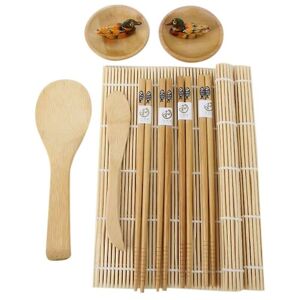 WOOSIEN Crafting kit, bamboo mat, chopsticks, rice spreader, sauce bowls and bag for beginner tool accessories