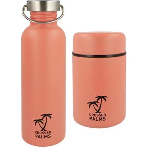 Drinking Bottle and Food Container Set Crossed Palms Orange