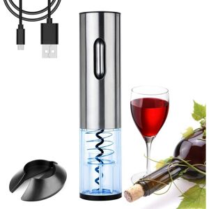 AOUGO Electric Corkscrew Professional Wine Bottle Opener Rechargeable Aluminum Cordless Automatic Bottle Opener with Sealing Cutter Stand and usb Charging