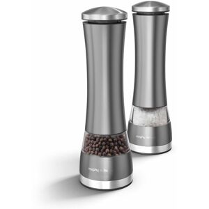 Richards 974237 Accents Electronic Salt and Pepper Mill Set, Stainless Steel, Titanium 0.61 x 6.5 x 6.5 cm - Morphy