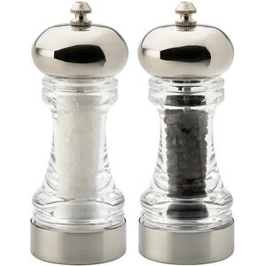 English Tableware Company York Acrylic/Chrome Top Filled Salt & Pepper Mill Set