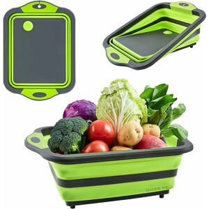 HÉLOISE Folding cutting board camping accessories multi-functional silicone folding container portable kitchen table drain basket suitable for fruit and