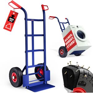 Gardebruk - Steel Hand Truck with Solid pu Rubber Tyres Foldable Sack Truck Blue
