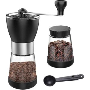 WOOSIEN Hand coffee grinder with brush, adjustable coarseness, herb and spice grinder, crank ceramic grinders, from