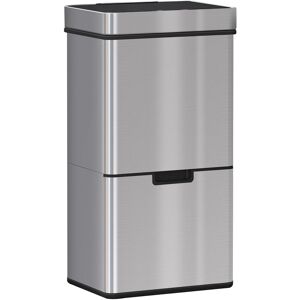 Homcom - Motion Sensor Rubbish Bin, 3 Compartments Removable Lid Stainless Steel - Stainless Steel Color