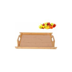 ROSE Household Bamboo Tea Tray Rectangular Solid Wood Fruit Tray