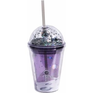 Denuotop - Insulated Double Wall Reusable 16oz Plastic Tumbler Cup With Lids And Straws & bpa Free,Light Purple