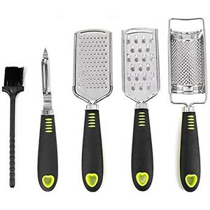 Woosien - Kitchen Cheese Grater Lemon Zest 4 Pack Stainless Steel Blade and Handle Cheese Ginger Lemon Garlic Cheese Grater