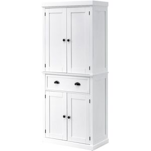 Homcom - Kitchen Pantry Cupboard Storage Cabinet Freestanding Home Organizer Furniture White - White