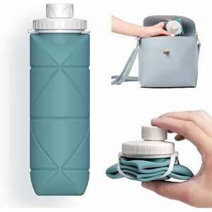 LANGRAY Collapsible Water Bottles Leakproof Valve Reuseable bpa Free Silicone Foldable Travel Water Bottle for Gym Camping Hiking Travel Sports Lightweight