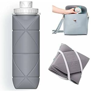 Langray - Collapsible Water Bottles Leakproof Valve Reuseable bpa Free Silicone Foldable Water Bottle for Sport Gym Camping Hiking Travel Sports