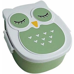 Lunch Box with Divider 2 Compartments Lunch Box with Divider Boys Girls Cartoon Owl Tin Breakfast Box Lightweight Portable Bento Box (Green) Denuotop