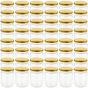 BERKFIELD HOME Mayfair Glass Jam Jars with Gold Lid 48 pcs 230 ml