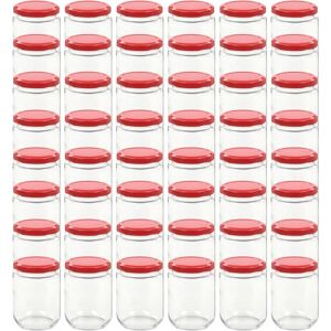 BERKFIELD HOME Mayfair Glass Jam Jars with Red Lid 48 pcs 230 ml