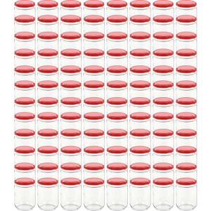 BERKFIELD HOME Mayfair Glass Jam Jars with Red Lid 96 pcs 230 ml