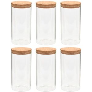 BERKFIELD HOME Mayfair Storage Glass Jars with Cork Lid 6 pcs 1100 ml