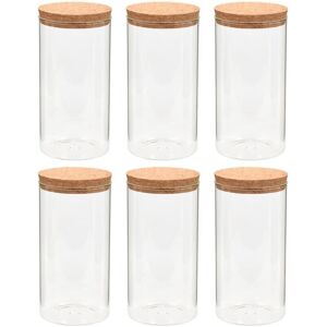 BERKFIELD HOME Mayfair Storage Glass Jars with Cork Lid 6 pcs 1400 ml