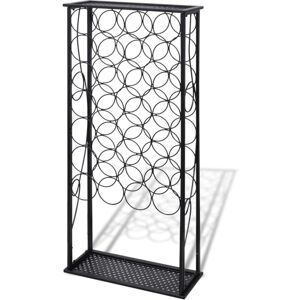 Vidaxl - Wine Rack for 28 Bottles Metal Black