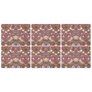 Morris & Co Morris&co - Strawberry Thief Red Placemats Set of 6