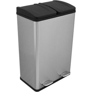 MONSTER SHOP Pedal Bin Double Compartments Large 60L Rubbish Capacity