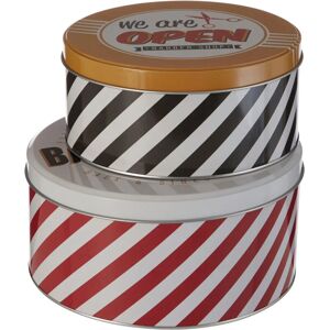 Premier Housewares - Barber Shop Storage Tins - Set of 2