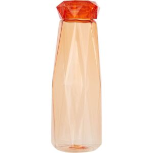 Premier Housewares - Clear Orange Plastic Bottle with Lid Glass Milk / Juices / Drinks Drinking Bottle Scratch Proof Sturdy Bottles For Kitchen Use