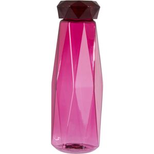 Premier Housewares - Clear Pink Plastic Bottle with Lid Glass Milk / Juices / Drinks Drinking Bottle Scratch Proof Sturdy Bottles For Kitchen Use