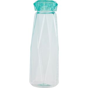 Premier Housewares - Clear Teal Plastic Bottle with Lid Glass Milk / Juices / Drinks Drinking Bottle Scratch Proof Sturdy Bottles For Kitchen Use